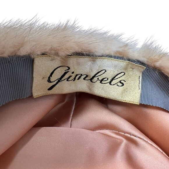 Gimbels Women's 6 3/4 Vintage Fur Pillbox Hat Cap 1950's Retro Brown USA Made - Picture 7 of 8